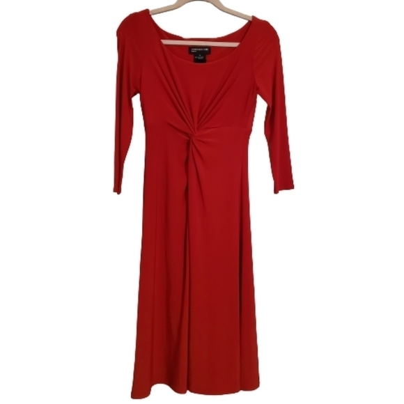 Jones New York Deep red 3/4 sleeve dress size 4 NWT - Picture 1 of 14